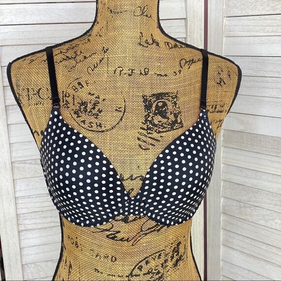 Victoria’s Secret Perfect Coverage Polka Dot Convertible Strap Bra 32D - Picture 1 of 11
